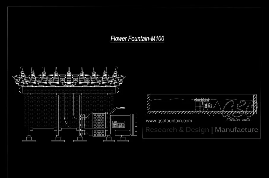 Ready-made M100 flower-effect fountain package
